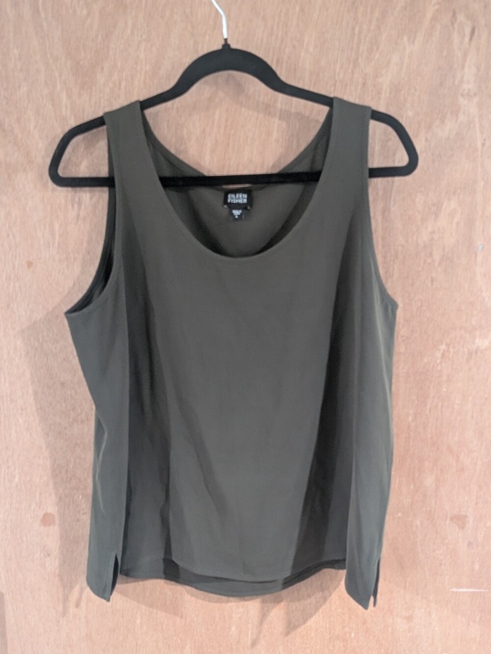 Eileen Fisher Olive Green Scoop Neck Tank